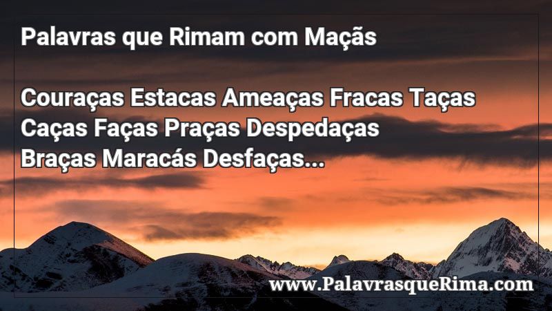 Lista De Palavras Que Rima Com Maçãs